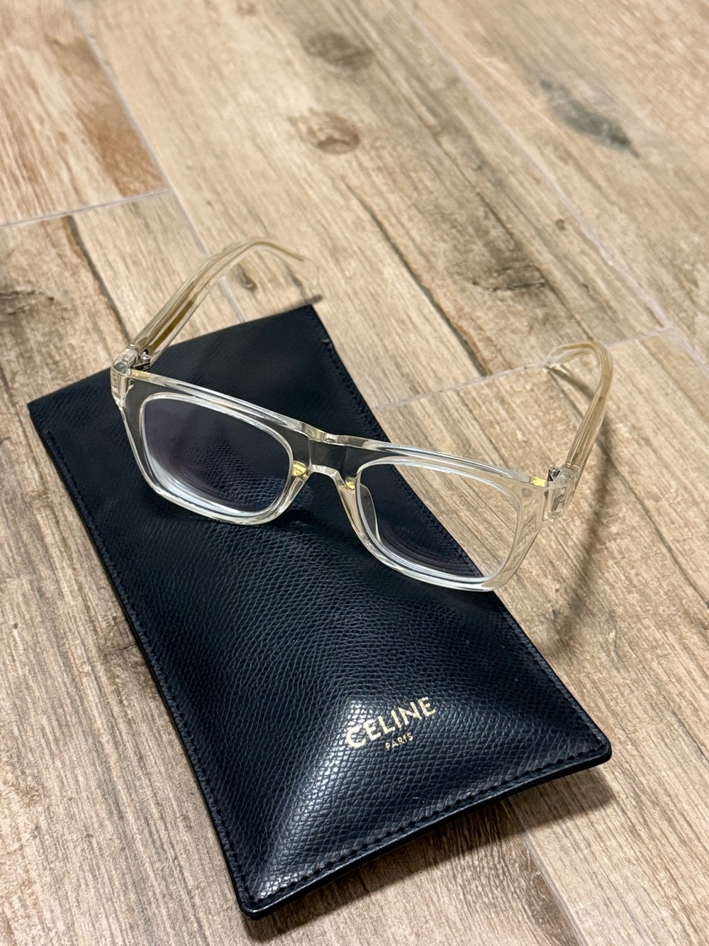 Celine Clear Acrylic Rectangular Eyeglasses Frames
